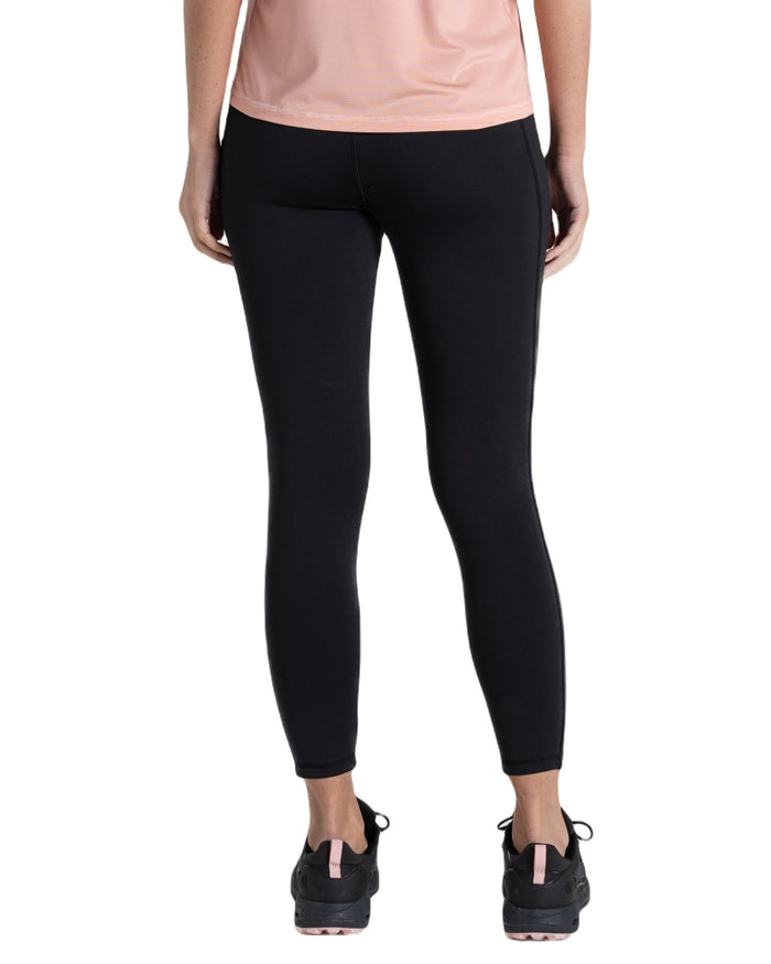 Black coloured Craghoppers Womens Alex Leggings on white background #colour_black
