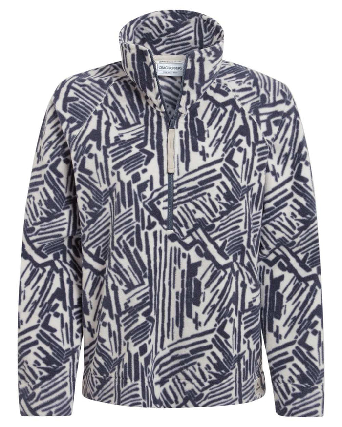 Anthracite Print coloured Craghoppers Womens Annjela Half Zip Fleece on white background #colour_anthracite-print