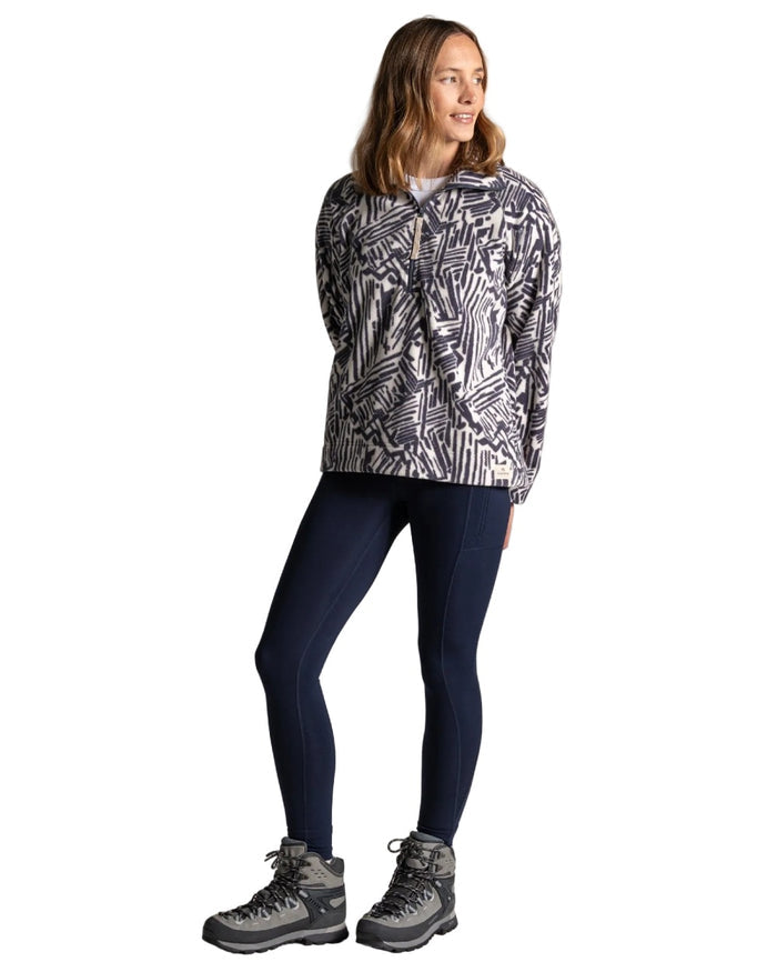 Anthracite Print coloured Craghoppers Womens Annjela Half Zip Fleece on white background #colour_anthracite-print
