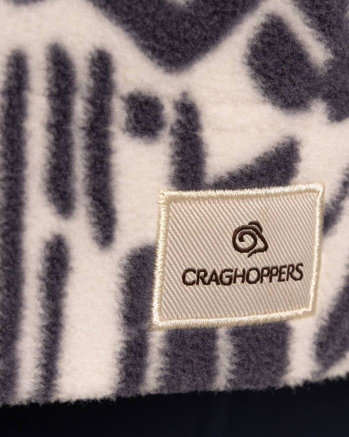 Anthracite Print coloured Craghoppers Womens Annjela Half Zip Fleece on white background #colour_anthracite-print