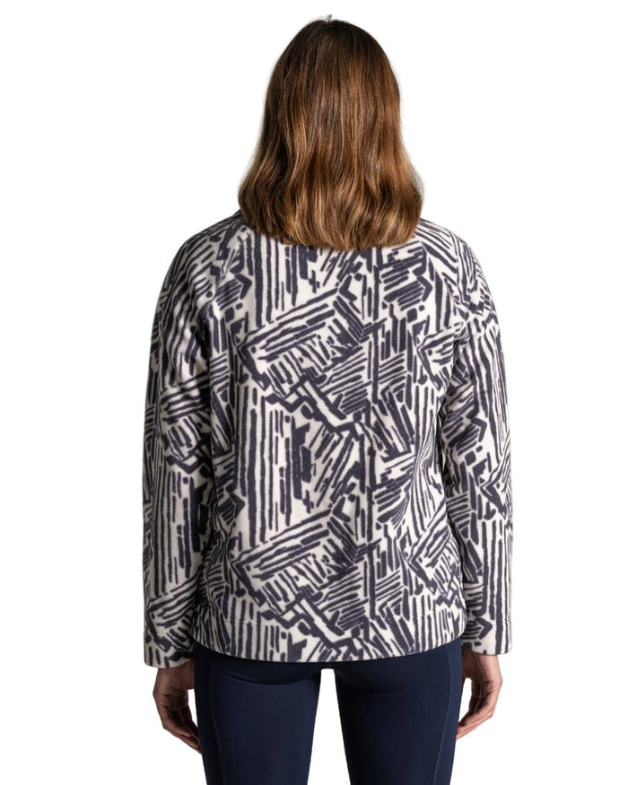 Anthracite Print coloured Craghoppers Womens Annjela Half Zip Fleece on white background #colour_anthracite-print