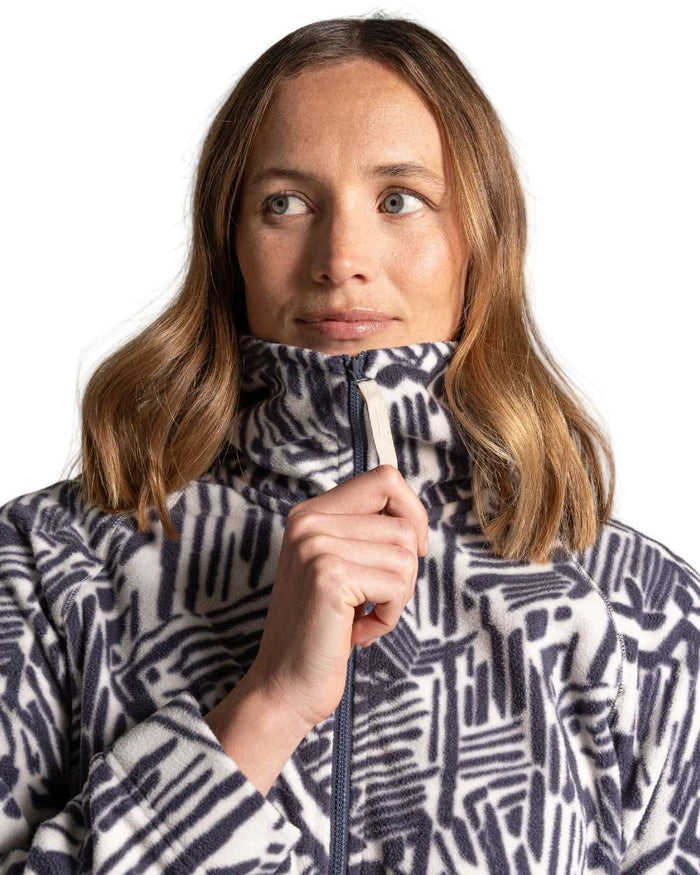 Anthracite Print coloured Craghoppers Womens Annjela Half Zip Fleece on white background #colour_anthracite-print