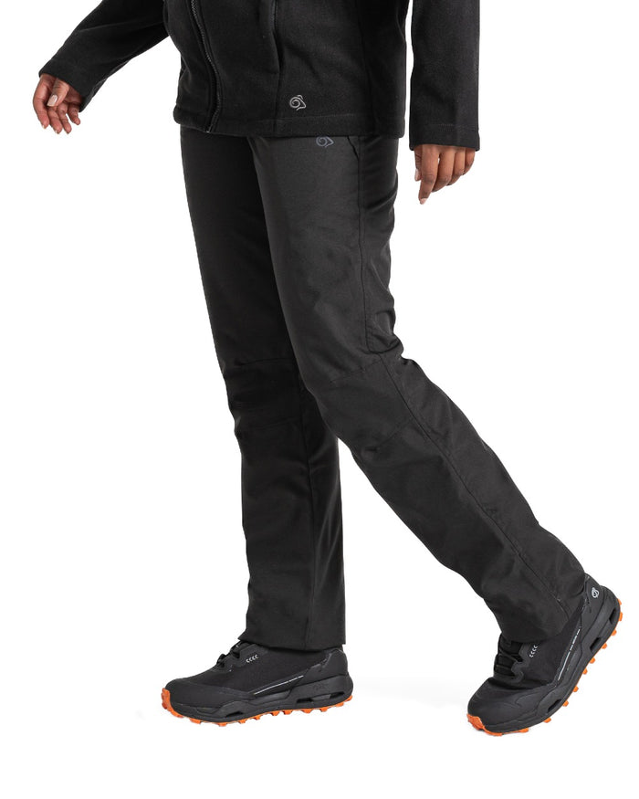 Black Coloured Craghoppers Womens Aysgarth II Thermo Waterproof Trousers on white background #colour_black