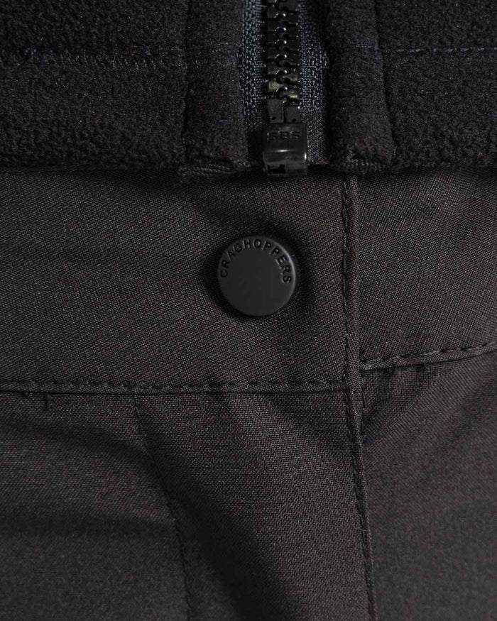 Black Coloured Craghoppers Womens Aysgarth II Thermo Waterproof Trousers on white background #colour_black