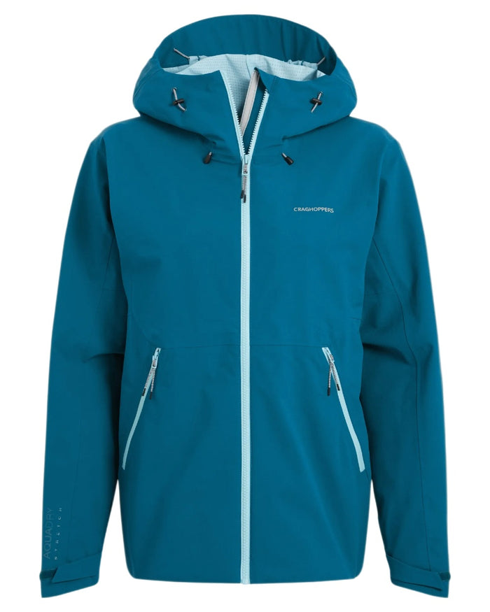 Porcelain Blue coloured Craghoppers Womens Dynamic Pro III Waterproof Jacket on white background #colour_porcelain-blue