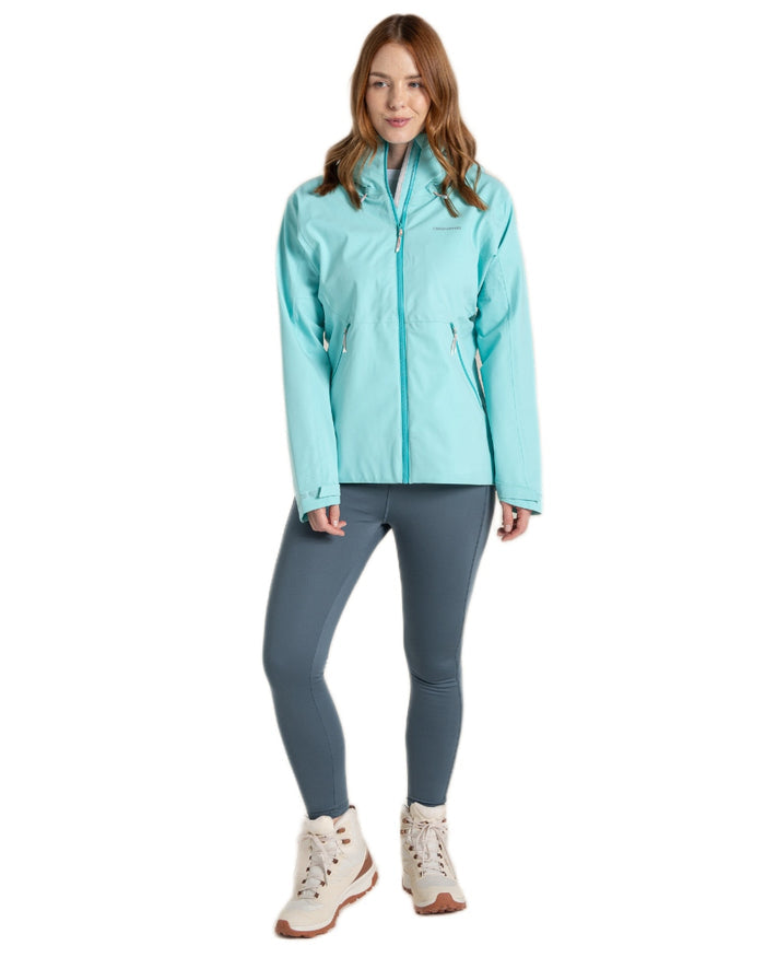 Aqua Sky coloured Craghoppers Womens Dynamic Pro III Waterproof Jacket on white background #colour_aqua-sky