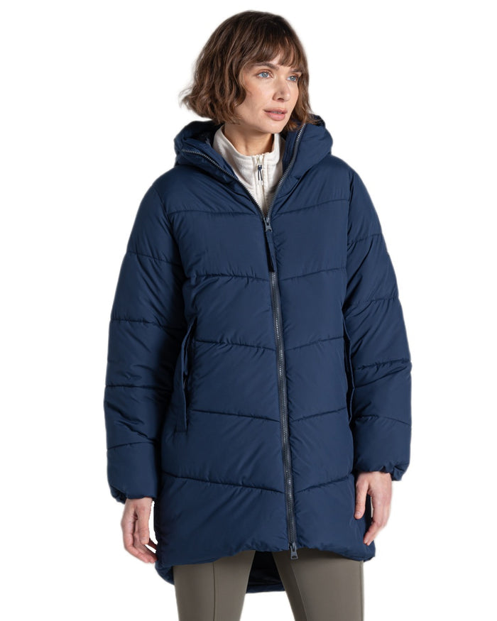 Blue Navy coloured Craghoppers Womens Kendal Jacket on white background #colour_blue-navy