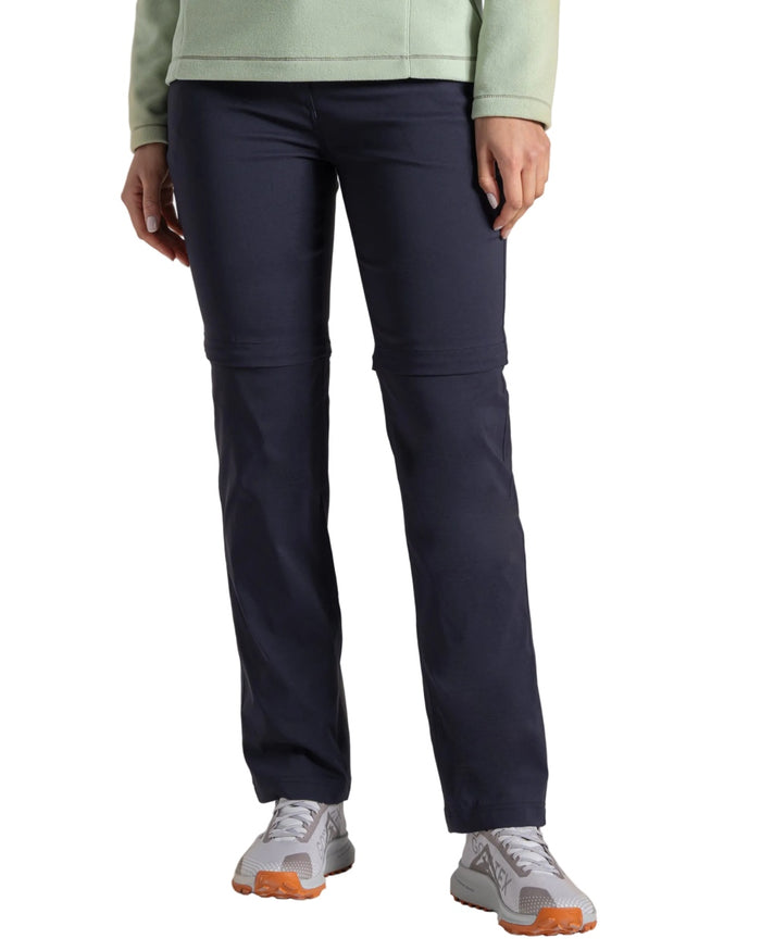 Dark Navy coloured Craghoppers Womens Kiwi Pro III Convertible Trousers on white background #colour_dark-navy