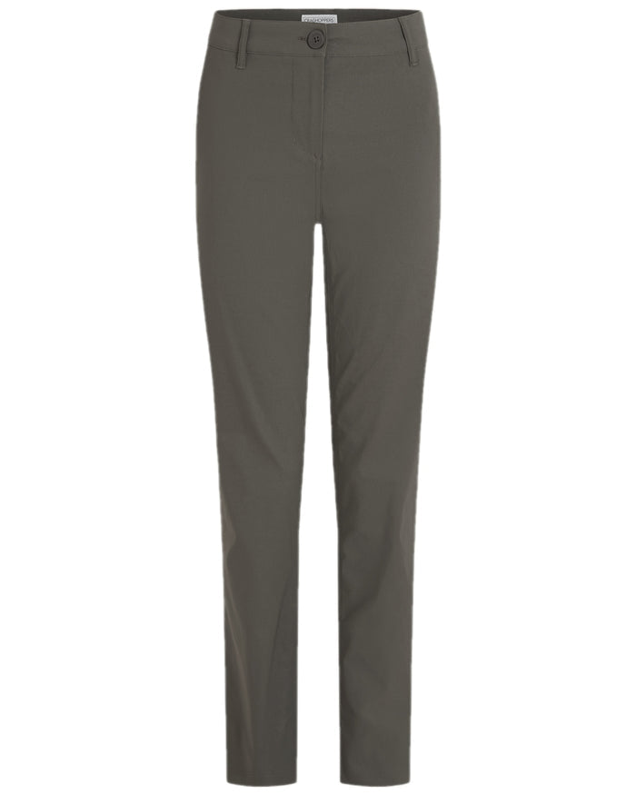 Mid Khaki Coloured Craghoppers Womens Kiwi Pro III Trouser on white background #colour_mid-khaki