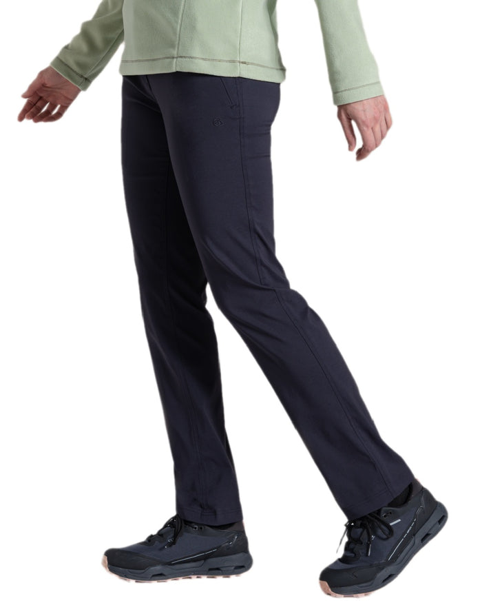 Dark Navy Coloured Craghoppers Womens Kiwi Pro III Trouser on white background #colour_dark-navy
