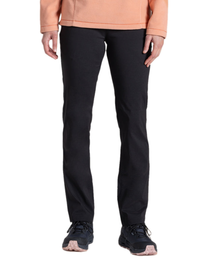 Black Coloured Craghoppers Womens Kiwi Pro III Trouser on white background #colour_black