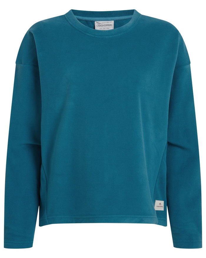 Porcelain Blue coloured Craghoppers Womens Miska Crew Neck Pullover on white background #colour_porcelain-blue
