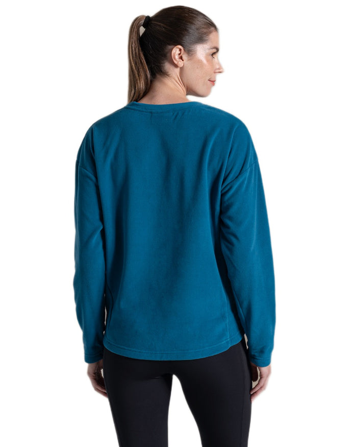 Porcelain Blue coloured Craghoppers Womens Miska Crew Neck Pullover on white background #colour_porcelain-blue