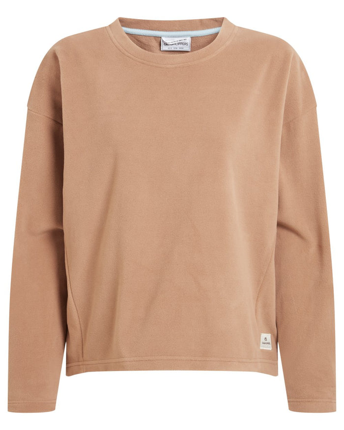 Umber coloured Craghoppers Womens Miska Crew Neck Pullover on white background #colour_umber