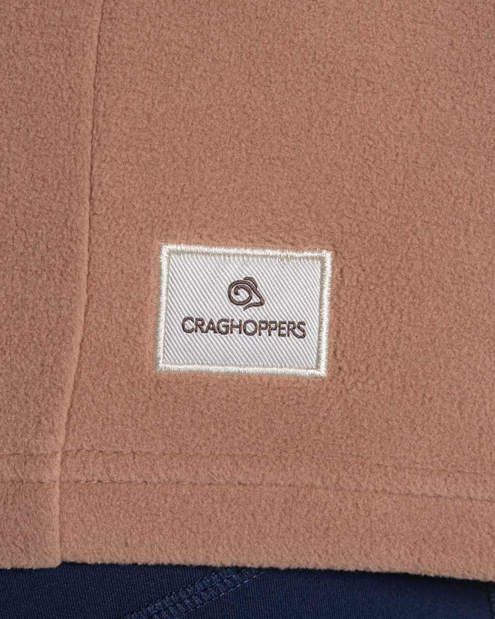 Umber coloured Craghoppers Womens Miska Crew Neck Pullover on white background #colour_umber