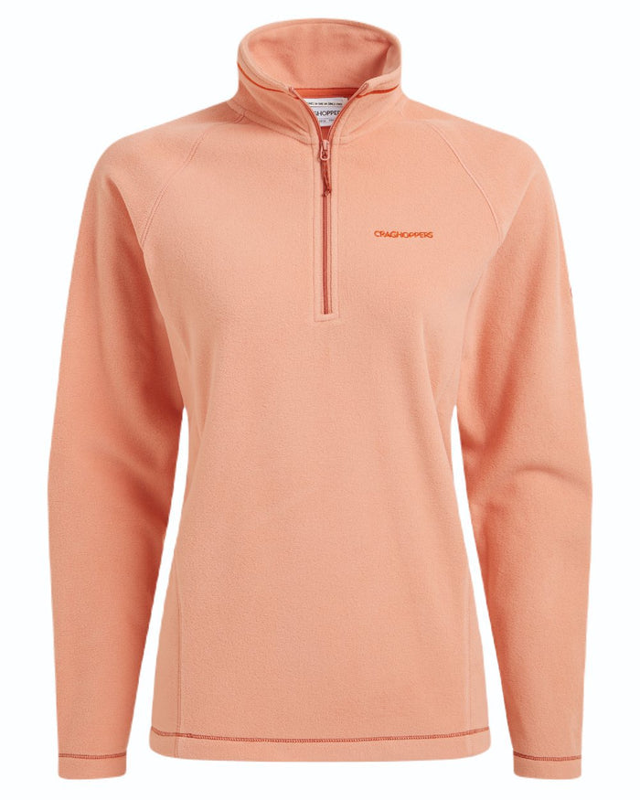 Clay coloured Craghoppers Womens Miska Half-Zip Fleece on  white background #colour_clay