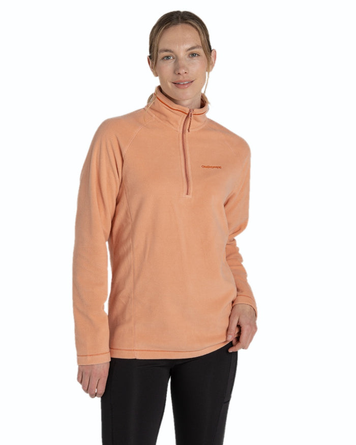 Clay coloured Craghoppers Womens Miska Half-Zip Fleece on  white background #colour_clay
