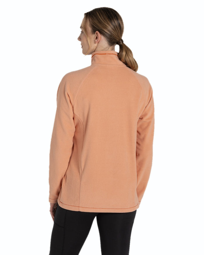Clay coloured Craghoppers Womens Miska Half-Zip Fleece on  white background #colour_clay