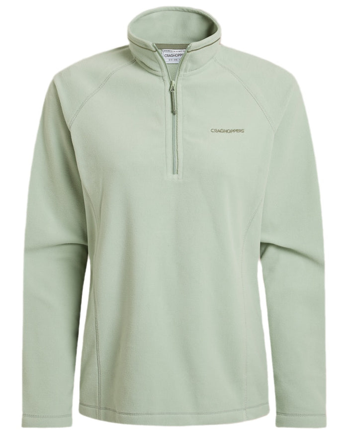 Iced Matcha Coloured Craghoppers Womens Miska Half-Zip Fleece on white background #colour_iced-matcha
