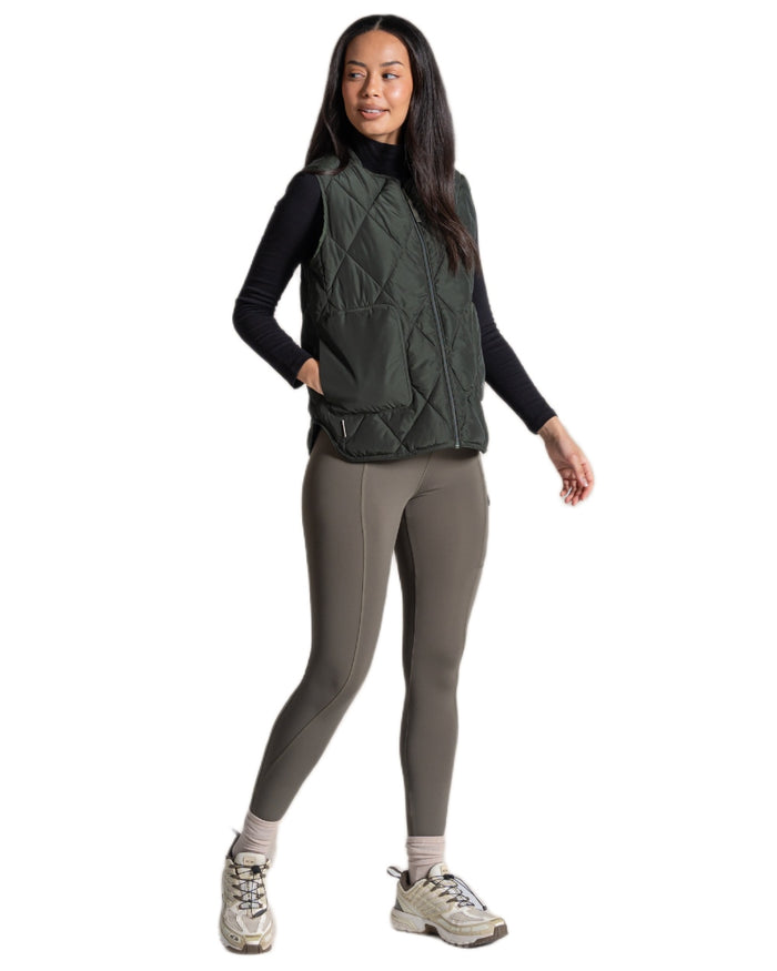 Verdant coloured Craghoppers Womens National Trust Borage Vest on white background #colour_verdant