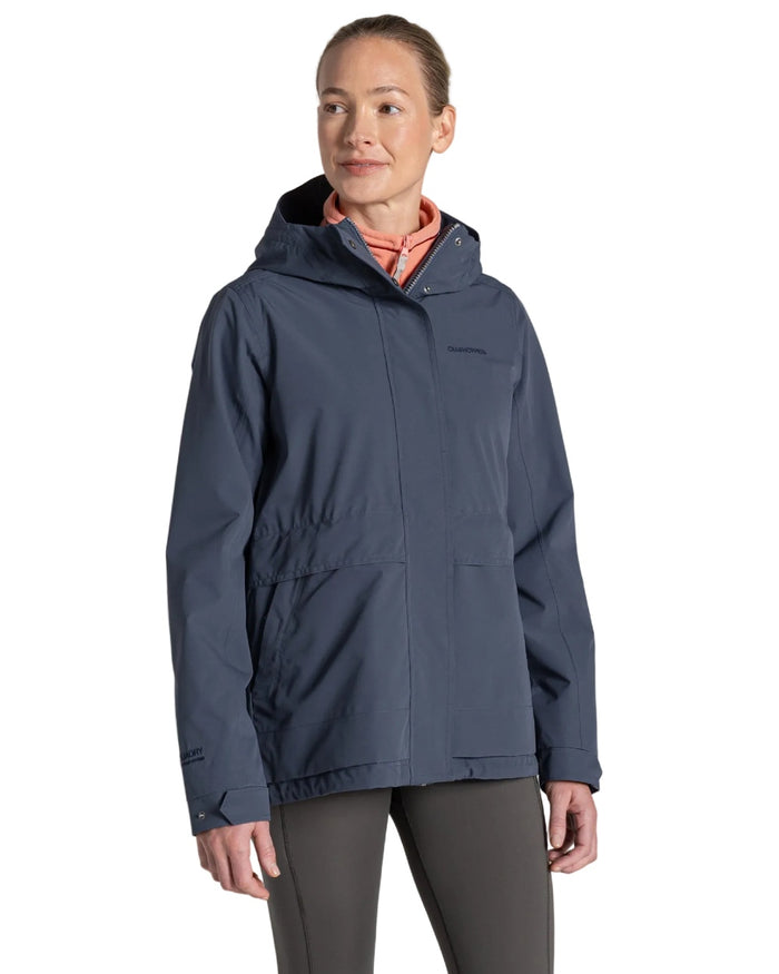 Anthracite coloured Craghoppers Womens National Trust Cinquefoil Jacket on white background #colour_anthracite
