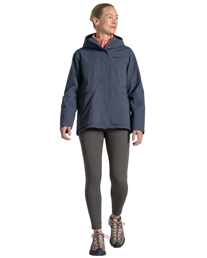 Anthracite coloured Craghoppers Womens National Trust Cinquefoil Jacket on white background #colour_anthracite