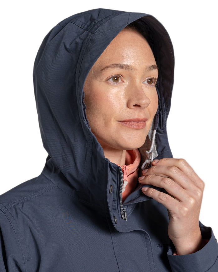 Anthracite coloured Craghoppers Womens National Trust Cinquefoil Jacket on white background #colour_anthracite