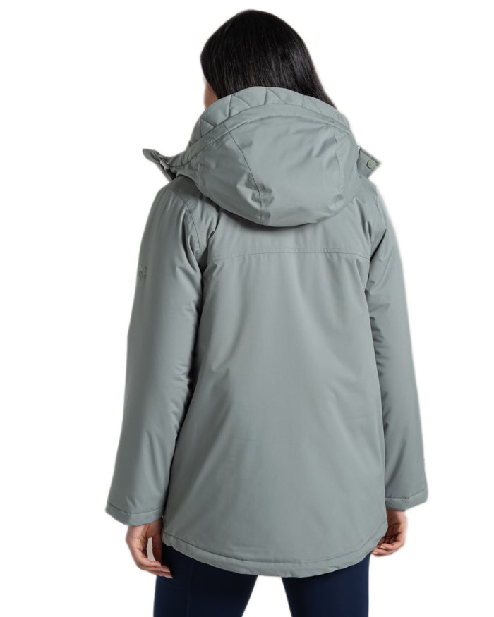 Sage coloured Craghoppers Womens National Trust Crossbill Jacket on white background #colour_sage