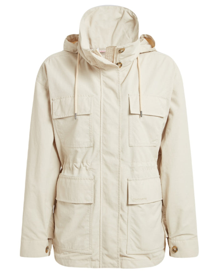 Stone coloured Craghoppers Womens NosiLife Adventure Jacket II on white background #colour_stone