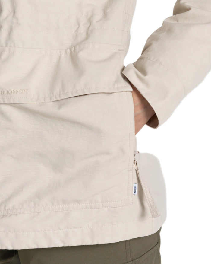 Stone coloured Craghoppers Womens NosiLife Adventure Jacket II on white background #colour_stone