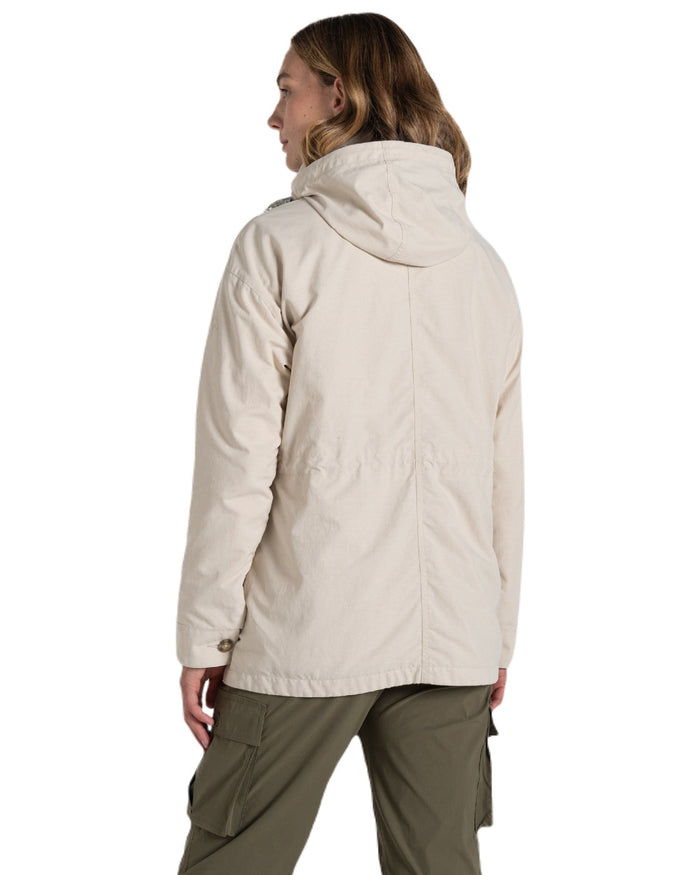 Stone coloured Craghoppers Womens NosiLife Adventure Jacket II on white background #colour_stone