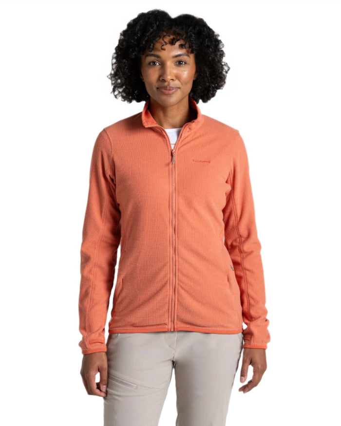 Red Sandstone coloured Craghoppers Womens NosiLife Anya Jacket on white background #colour_red-sandstone