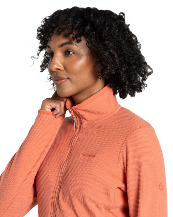 Red Sandstone coloured Craghoppers Womens NosiLife Anya Jacket on white background #colour_red-sandstone