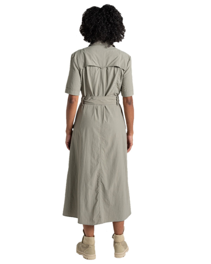 Vert coloured Craghoppers Womens NosiLife Carina Adventure Dress on white background #colour_vert
