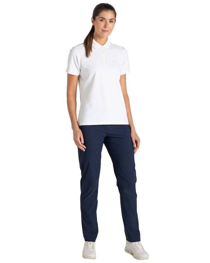 Blue Navy coloured Craghoppers Womens Nosilife Milla Golf Trousers on white background #colour_blue-navy
