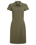 Wild Olive coloured Craghoppers Womens NosiLife Pro Dress IV on white background #colour_wild-olive