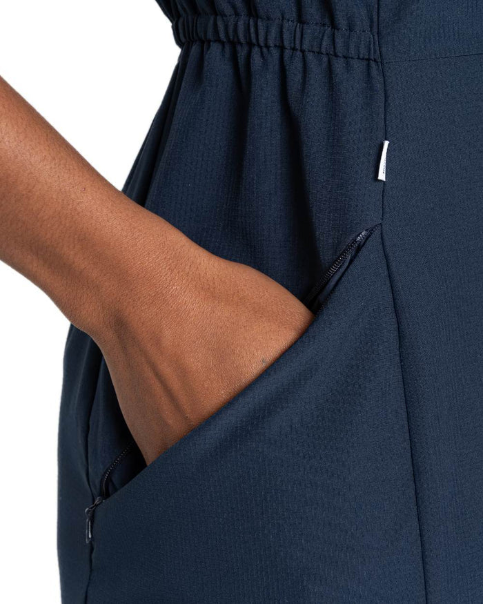Blue Navy coloured Craghoppers Womens NosiLife Pro Dress IV on white background #colour_blue-navy