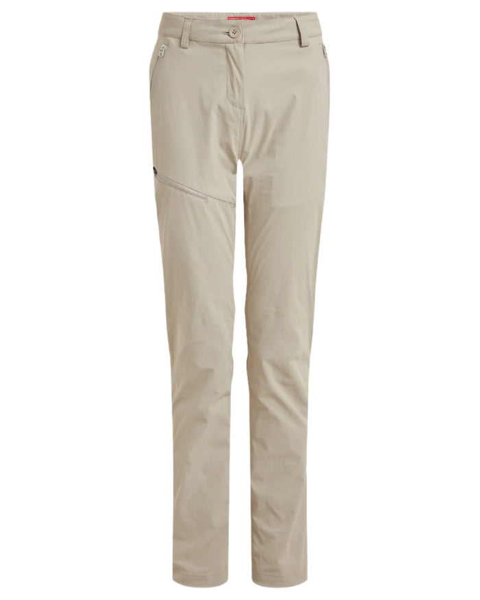 Soft Mushroom coloured Craghoppers Womens NosiLife Pro Trousers III on white background #colour_soft-mushroom