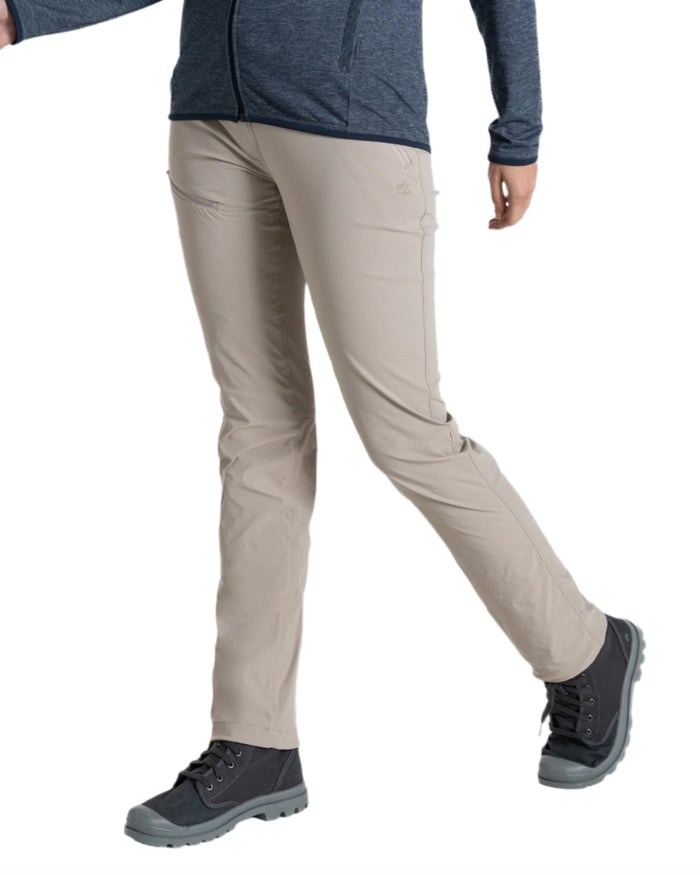 Soft Mushroom coloured Craghoppers Womens NosiLife Pro Trousers III on white background #colour_soft-mushroom