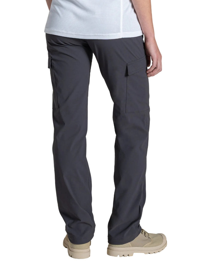 Dark Iron coloured Craghoppers Womens NosiLife Rif Stretch Cargo Trousers on white background #colour_dark-iron