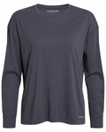 Anthracite coloured Craghoppers Womens NosiLife SolarShield+ Long Sleeved T-Shirt on white background #colour_anthracite