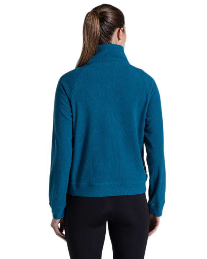 Porcelain Blue coloured Craghoppers Womens Raja Half Zip Fleece on white background #colour_porcelain-blue