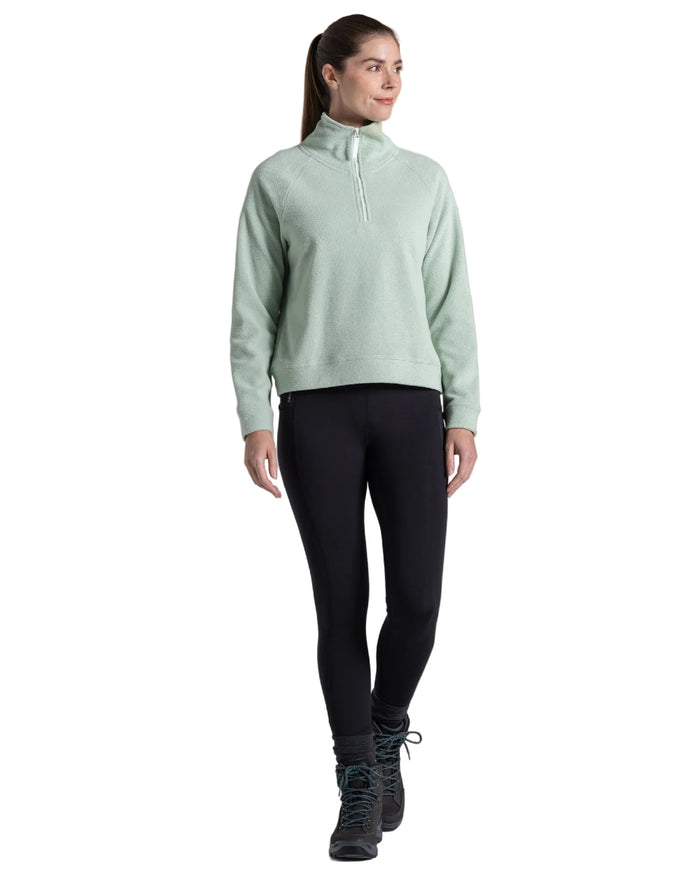 Iced Matcha coloured Craghoppers Womens Raja Half Zip Fleece on white background #colour_iced-matcha