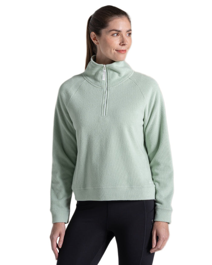 Iced Matcha coloured Craghoppers Womens Raja Half Zip Fleece on white background #colour_iced-matcha