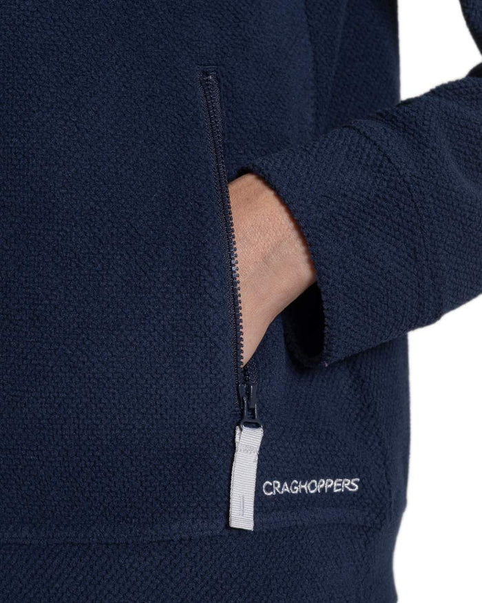 Blue Navy coloured Craghoppers Womens Raja Jacket on white background #colour_blue-navy