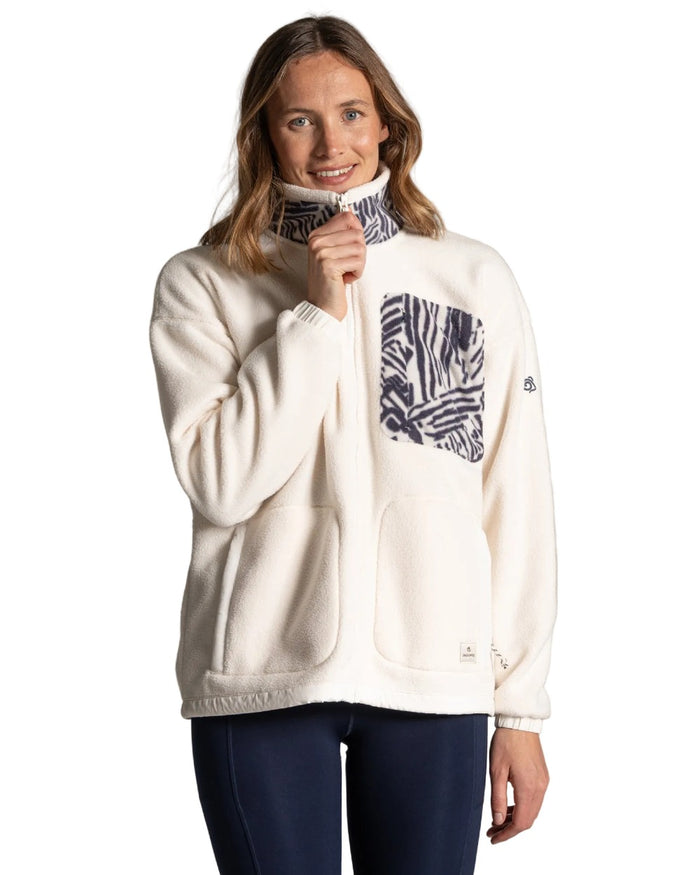 Ecru coloured Craghoppers Womens Sanaa Jacket on white background #colour_ecru