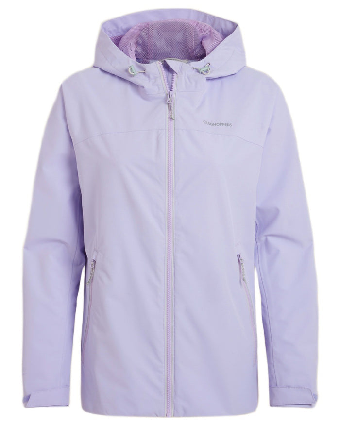 Parma Violet coloured Craghoppers Womens Solla Waterproof Jacket on white background #colour_parma-violet