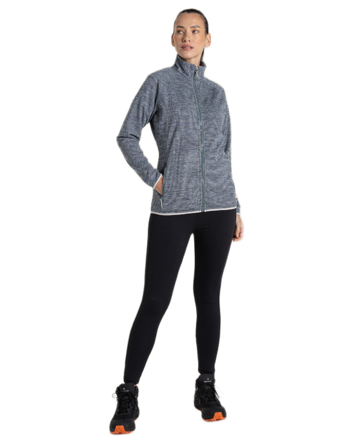 Storm Grey Marl coloured Craghoppers Womens Tarvos Full Zip Fleece on white background #colour_storm-grey-marl
