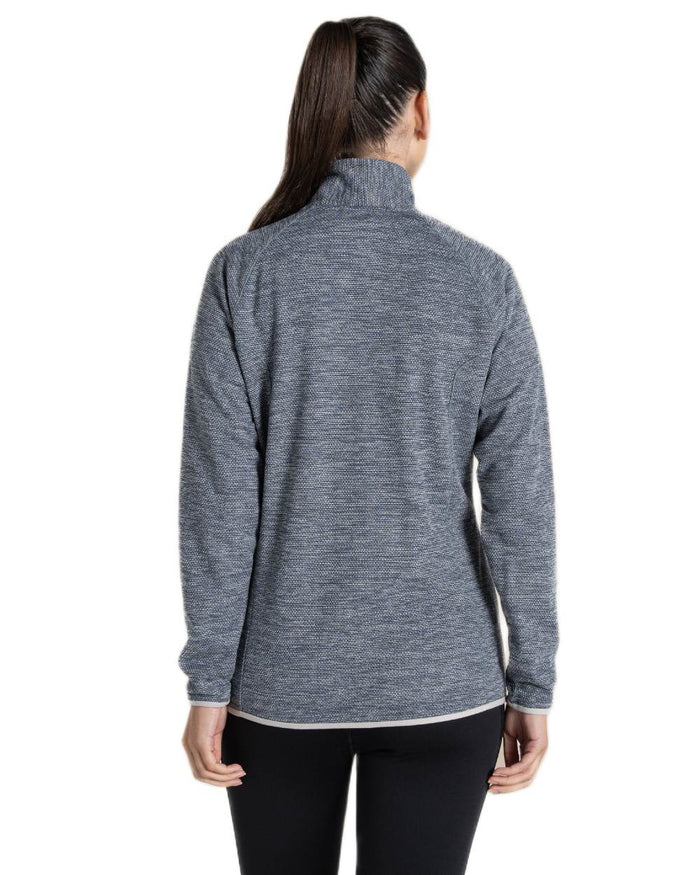 Storm Grey Marl coloured Craghoppers Womens Tarvos Full Zip Fleece on white background #colour_storm-grey-marl