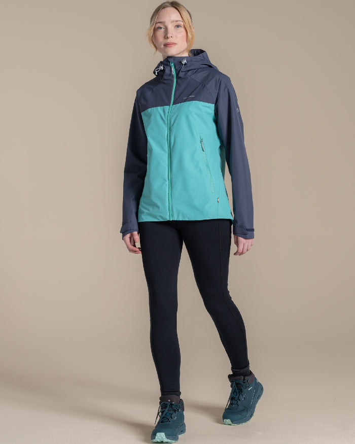 Glazed Aqua Anthracite coloured Craghoppers Vanth Jacket on beige background #colour_glazed-aqua-anthracite